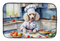 White Poodle The Chef Dish Drying Mat Absorbent Dish Drying Mat Pad for Kitchen Counter Dish Drainer Mat for Countertop, 14 x 21", Multicolor