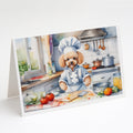 Poodle The Chef Greeting Cards Pack of 8 Blank Cards with Envelopes Whimsical A7 Size 5x7