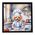 Poodle The Chef Framed Metal Print Bathroom, Kitchen, Office, Home Decor Wall Art Ready to Hang, Square, 8X8