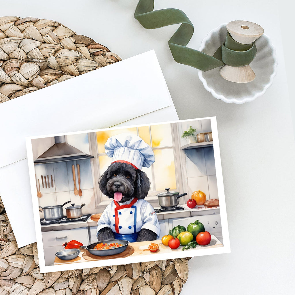 Portuguese Water Dog The Chef Greeting Cards Pack of 8 Blank Cards with Envelopes Whimsical A7 Size 5x7