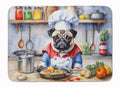 Pug The Chef Memory Foam Kitchen Mat Machine Washable Anti-Fatigue Cushion Comfort Bath or Kitchen Rug