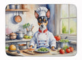 Rat Terrier The Chef Memory Foam Kitchen Mat Machine Washable Anti-Fatigue Cushion Comfort Bath or Kitchen Rug