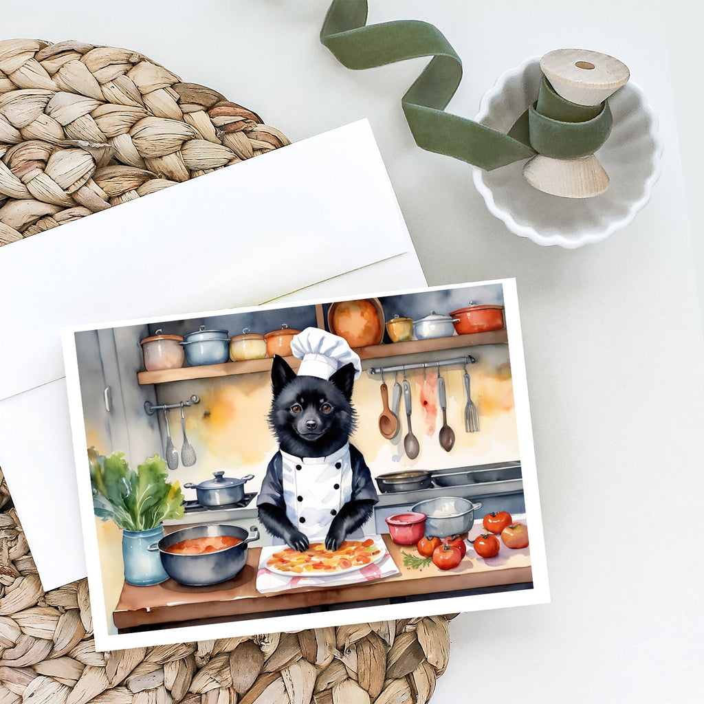 Schipperke The Chef Greeting Cards Pack of 8 Blank Cards with Envelopes Whimsical A7 Size 5x7