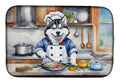 Siberian Husky The Chef Dish Drying Mat Absorbent Dish Drying Mat Pad for Kitchen Counter Dish Drainer Mat for Countertop, 14 x 21", Multicolor