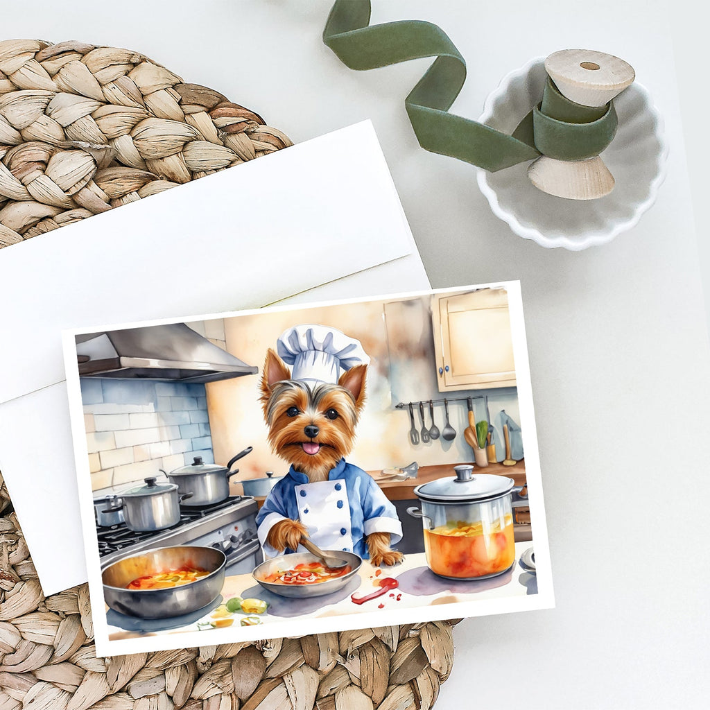 Silky Terrier The Chef Greeting Cards Pack of 8 Blank Cards with Envelopes Whimsical A7 Size 5x7