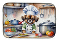 Tibetan Spaniel The Chef Dish Drying Mat Absorbent Dish Drying Mat Pad for Kitchen Counter Dish Drainer Mat for Countertop, 14 x 21", Multicolor