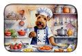 Welsh Terrier The Chef Dish Drying Mat Absorbent Dish Drying Mat Pad for Kitchen Counter Dish Drainer Mat for Countertop, 14 x 21", Multicolor