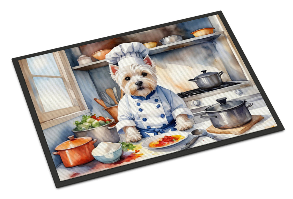 Westie The Chef Doormat Indoor Outdoor 24H X 36W Front Door Mat Rugs for Entryway, Non Slip Washable Low Pile,
