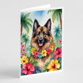 Belgian Tervuren Luau Greeting Cards Pack of 8 Blank Cards with Envelopes Whimsical A7 Size 5x7