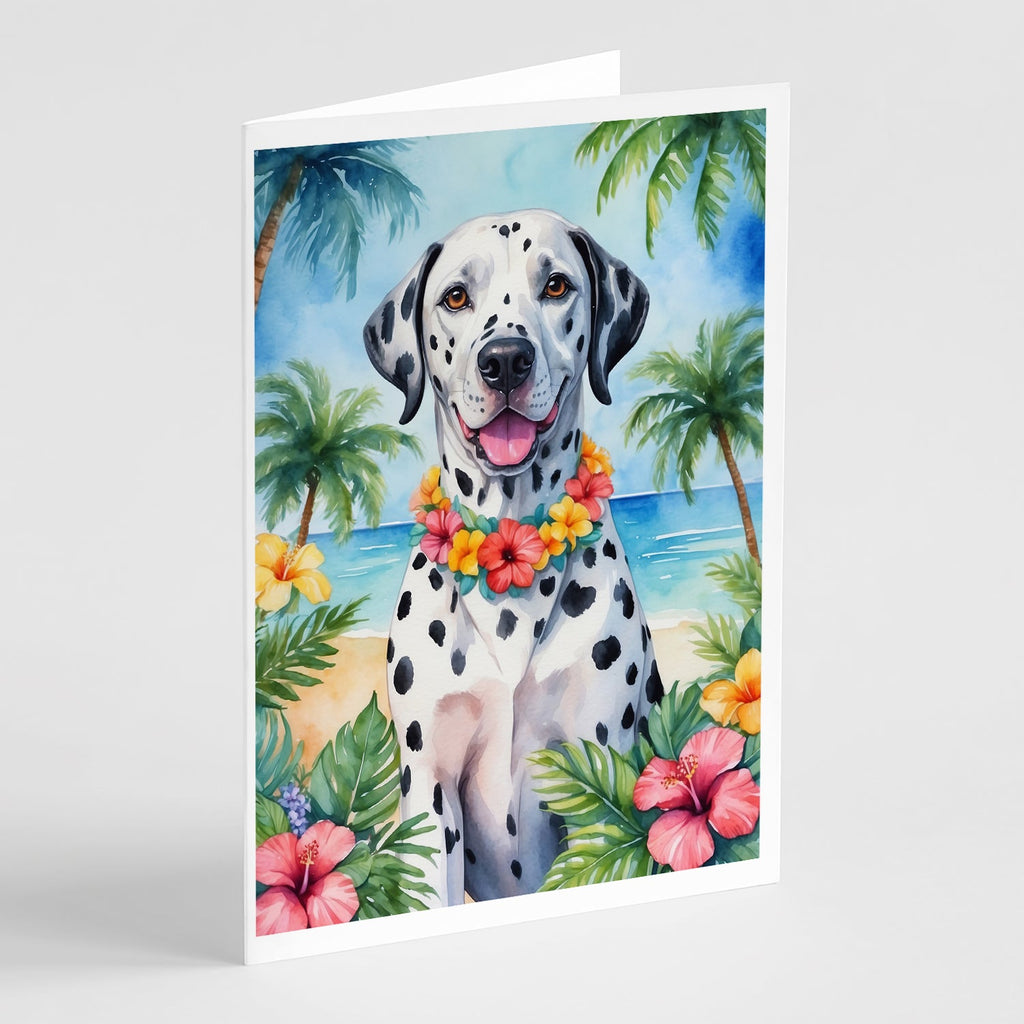 Dalmatian Luau Greeting Cards Pack of 8 Blank Cards with Envelopes Whimsical A7 Size 5x7