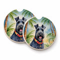 Kerry Blue Terrier Luau Set of 2 Cup Holder Car Coasters Absorbent Round Sandstone Coasters Gifts for Men or Women, 2.5, Multicolor