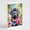 Neapolitan Mastiff Luau Greeting Cards Pack of 8 Blank Cards with Envelopes Whimsical A7 Size 5x7