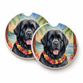 Newfoundland Luau Set of 2 Cup Holder Car Coasters Absorbent Round Sandstone Coasters Gifts for Men or Women, 2.5, Multicolor