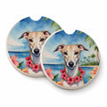 Whippet Luau Set of 2 Cup Holder Car Coasters Absorbent Round Sandstone Coasters Gifts for Men or Women, 2.5, Multicolor