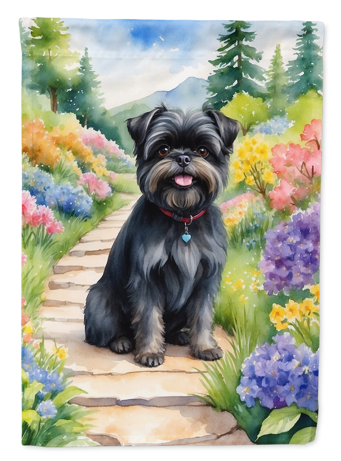 Affenpinscher Spring Garden Garden Flag Mailbox Decorative Yard Banner Outside Patio Artwork for Flower Beds, Garden Size, Multicolor