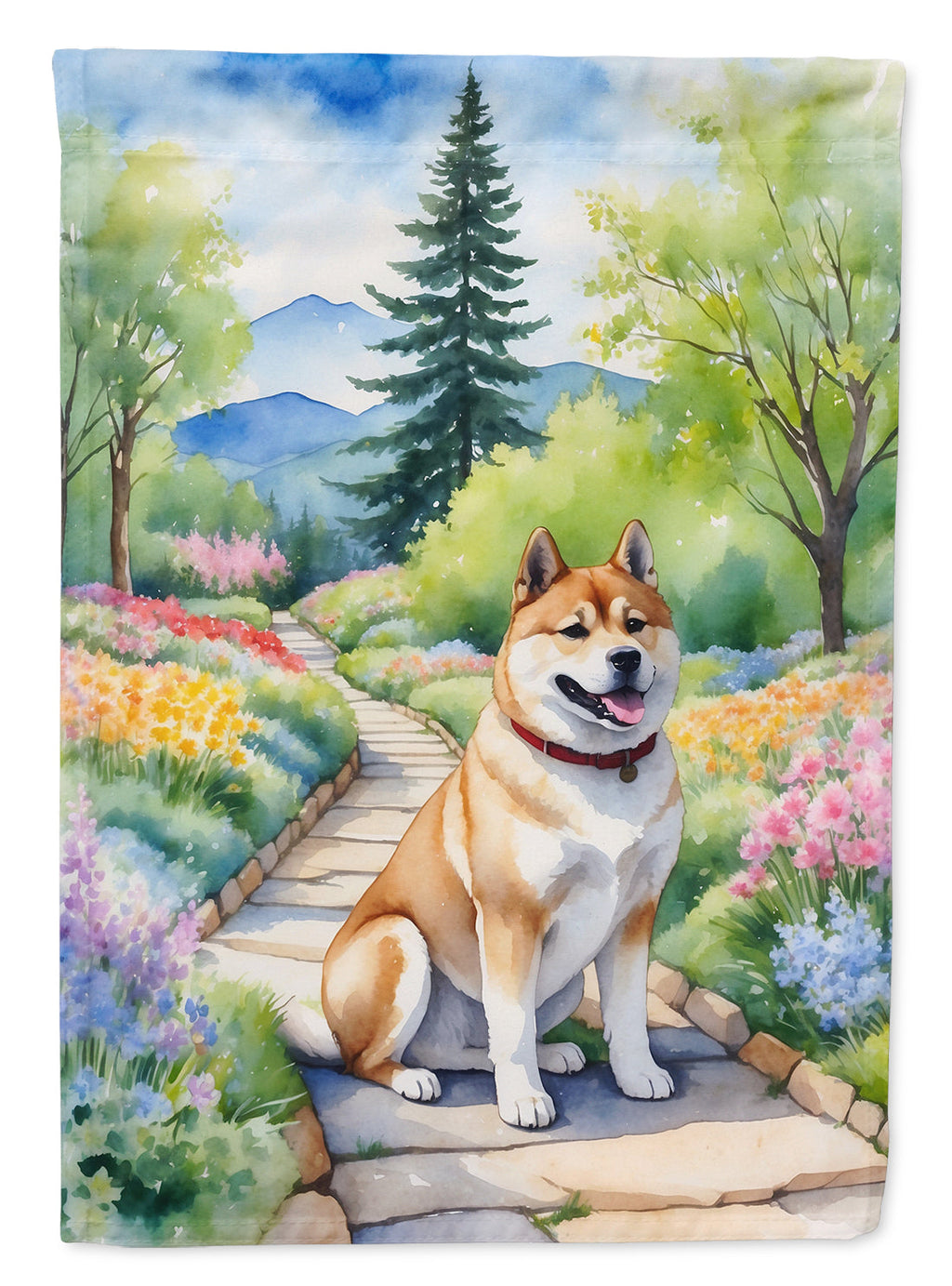 Akita Spring Garden Garden Flag Mailbox Decorative Yard Banner Outside Patio Artwork for Flower Beds, Garden Size, Multicolor