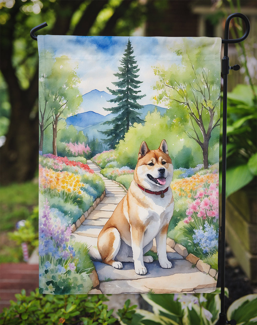 Akita Spring Garden Garden Flag Mailbox Decorative Yard Banner Outside Patio Artwork for Flower Beds, Garden Size, Multicolor