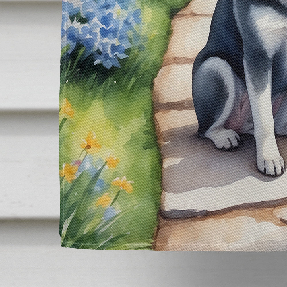 Alaskan Klee Kai Spring Garden House Flag 28x40 Porch Sleeve Pole Decorative Outside Yard Banner Artwork Wall Hanging, Polyester