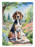 American English Coonhound Spring Garden House Flag 28x40 Porch Sleeve Pole Decorative Outside Yard Banner Artwork Wall Hanging, Polyester