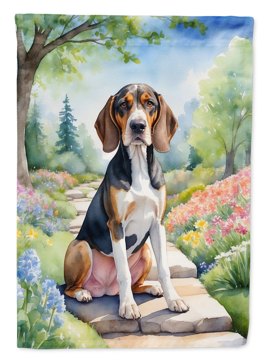 American English Coonhound Spring Garden Garden Flag Mailbox Decorative Yard Banner Outside Patio Artwork for Flower Beds, Garden Size, Multicolor