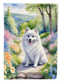 American Eskimo Spring Garden House Flag 28x40 Porch Sleeve Pole Decorative Outside Yard Banner Artwork Wall Hanging, Polyester