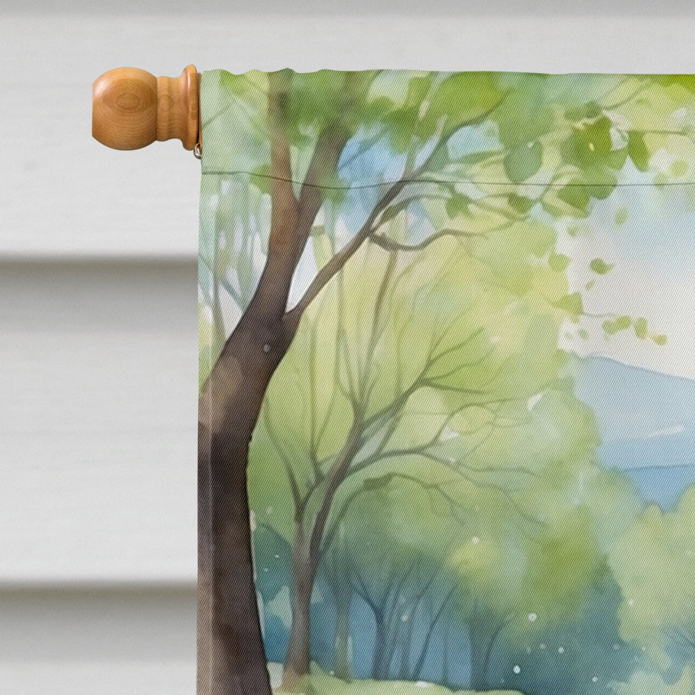 American Foxhound Spring Garden House Flag 28x40 Porch Sleeve Pole Decorative Outside Yard Banner Artwork Wall Hanging, Polyester