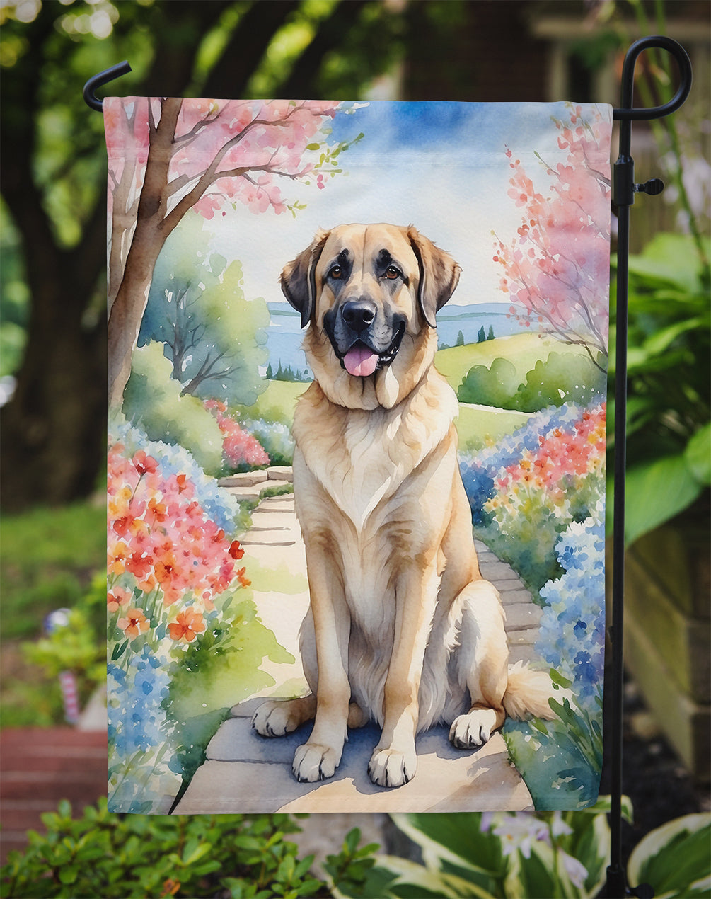 Anatolian Shepherd Spring Garden Garden Flag Mailbox Decorative Yard Banner Outside Patio Artwork for Flower Beds, Garden Size, Multicolor