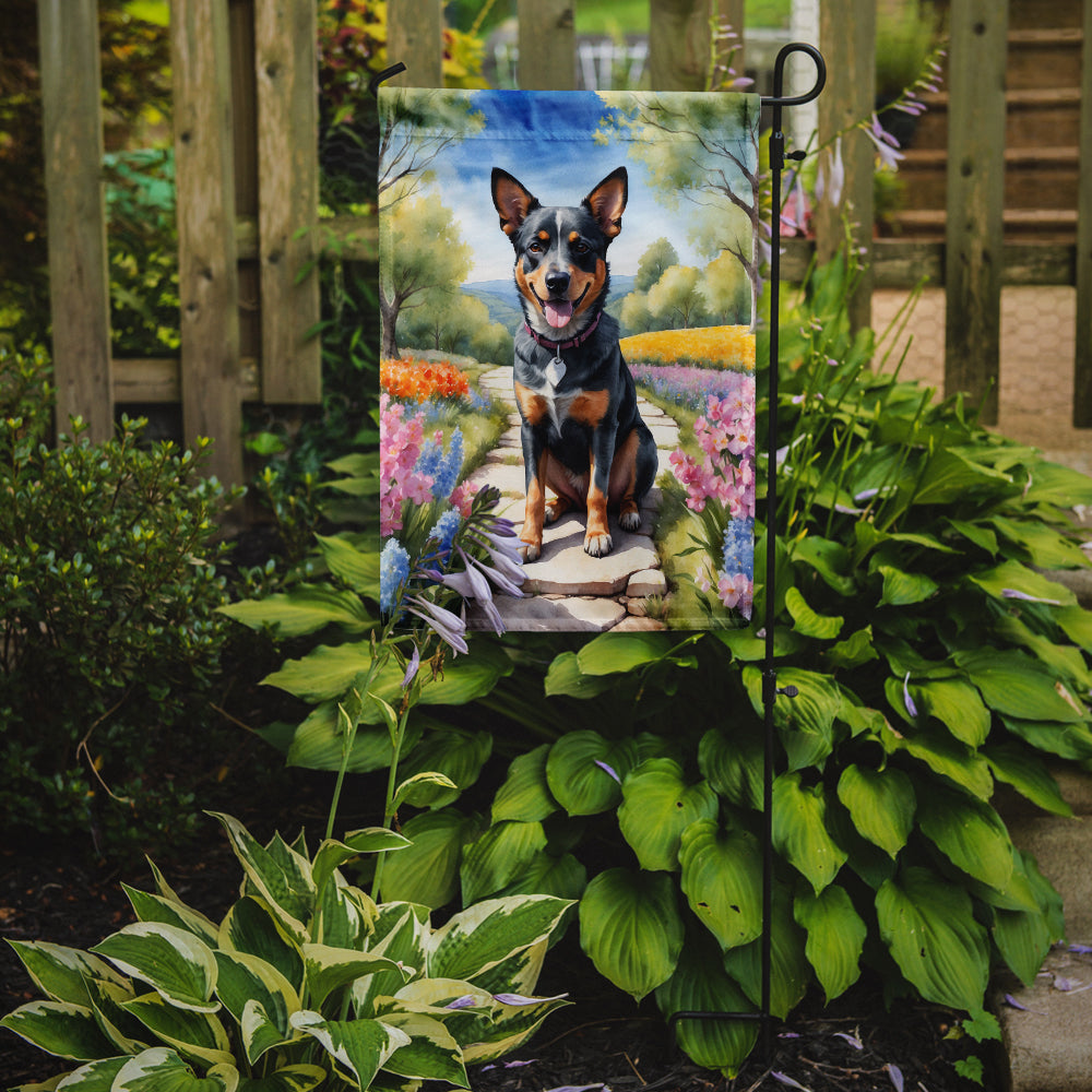 Australian Cattle Dog Spring Garden Garden Flag Mailbox Decorative Yard Banner Outside Patio Artwork for Flower Beds, Garden Size, Multicolor