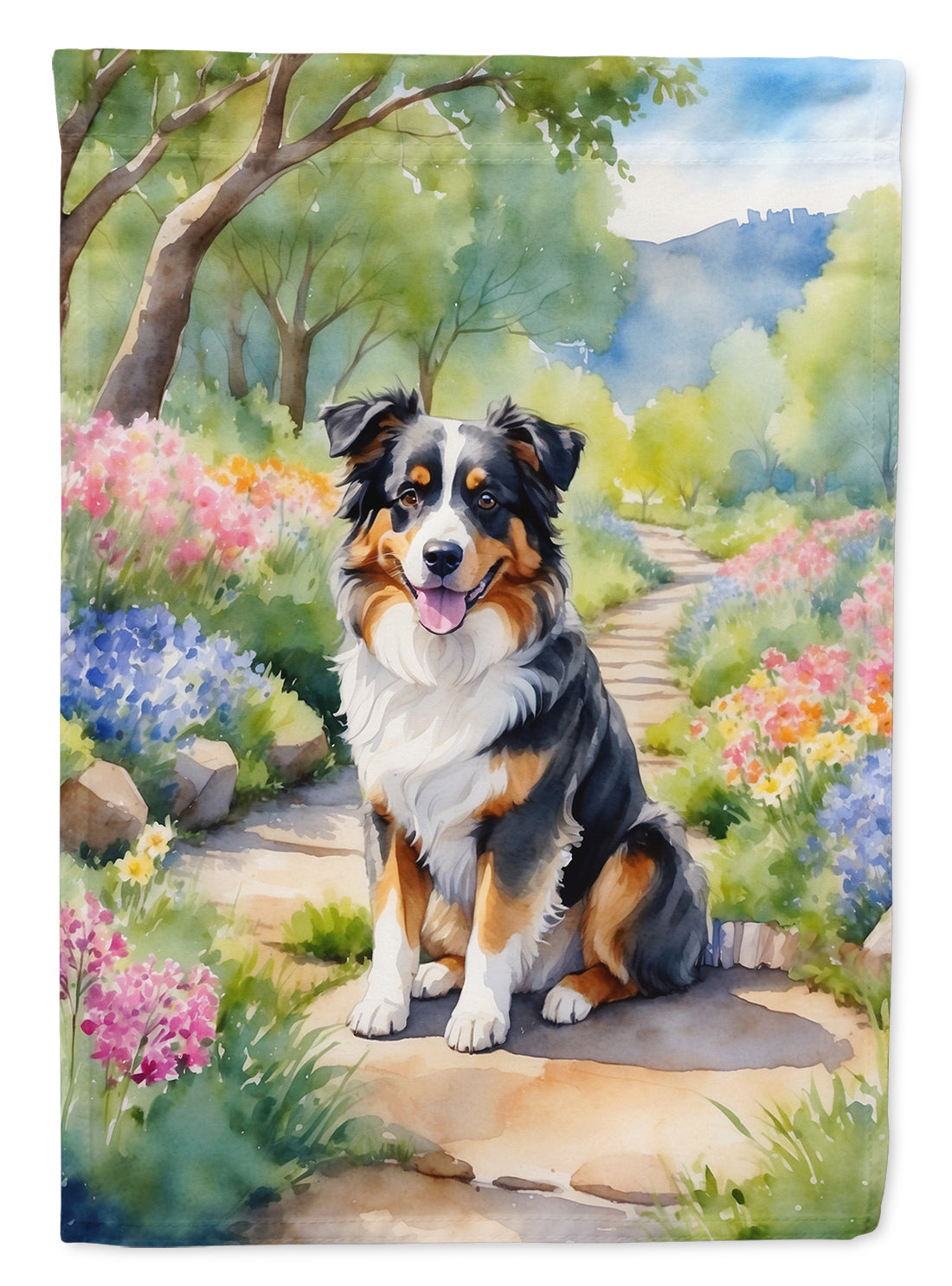 Australian Shepherd Spring Garden Garden Flag Mailbox Decorative Yard Banner Outside Patio Artwork for Flower Beds, Garden Size, Multicolor