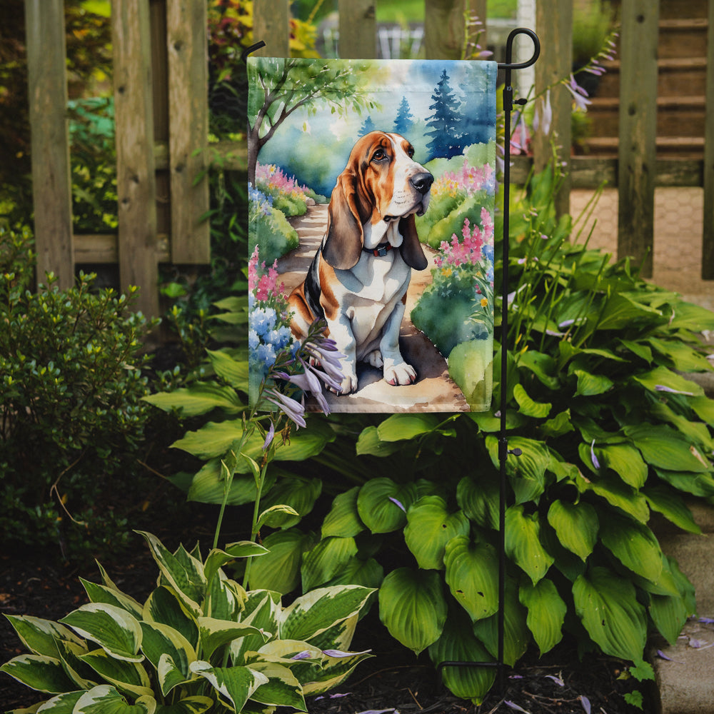 Basset Hound Spring Garden Garden Flag Mailbox Decorative Yard Banner Outside Patio Artwork for Flower Beds, Garden Size, Multicolor