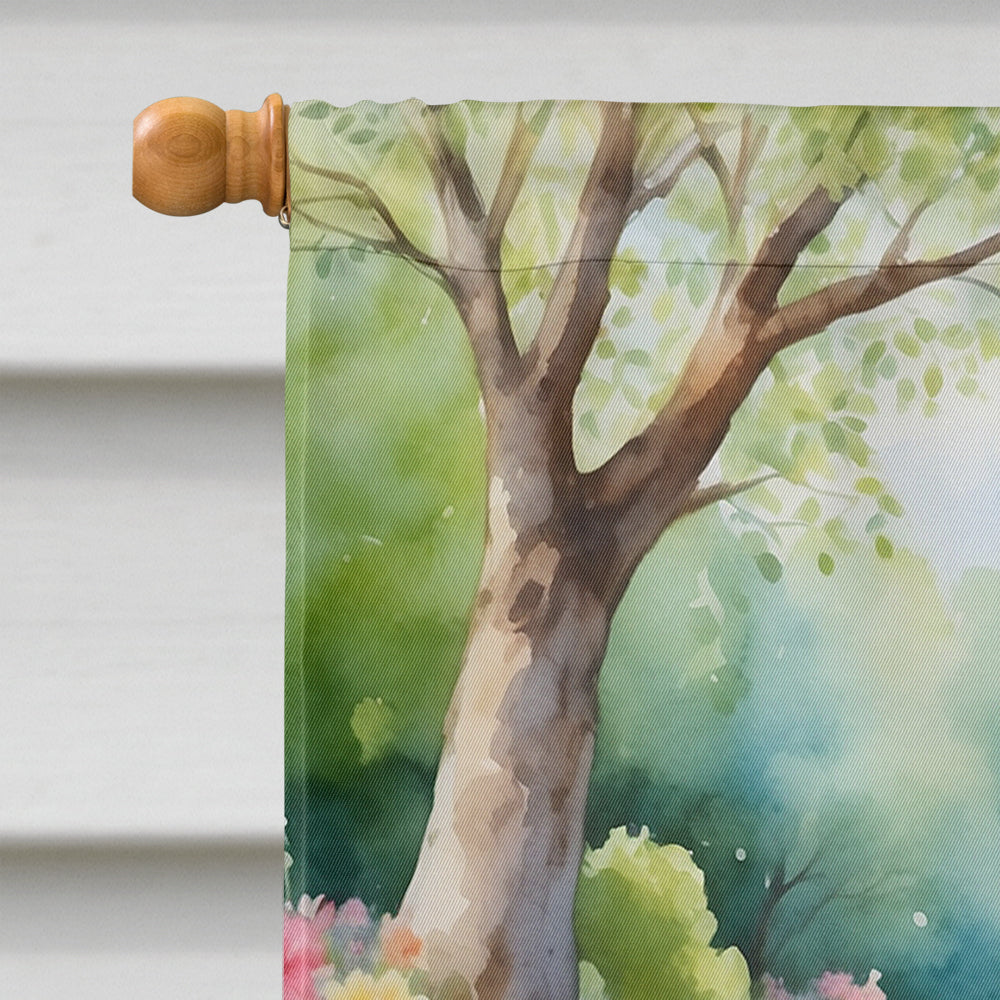 Bearded Collie Spring Garden House Flag 28x40 Porch Sleeve Pole Decorative Outside Yard Banner Artwork Wall Hanging, Polyester