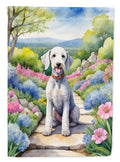 Bedlington Terrier Spring Garden House Flag 28x40 Porch Sleeve Pole Decorative Outside Yard Banner Artwork Wall Hanging, Polyester