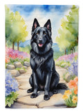 Belgian Sheepdog Spring Path House Flag 28x40 Porch Sleeve Pole Decorative Outside Yard Banner Artwork Wall Hanging, Polyester