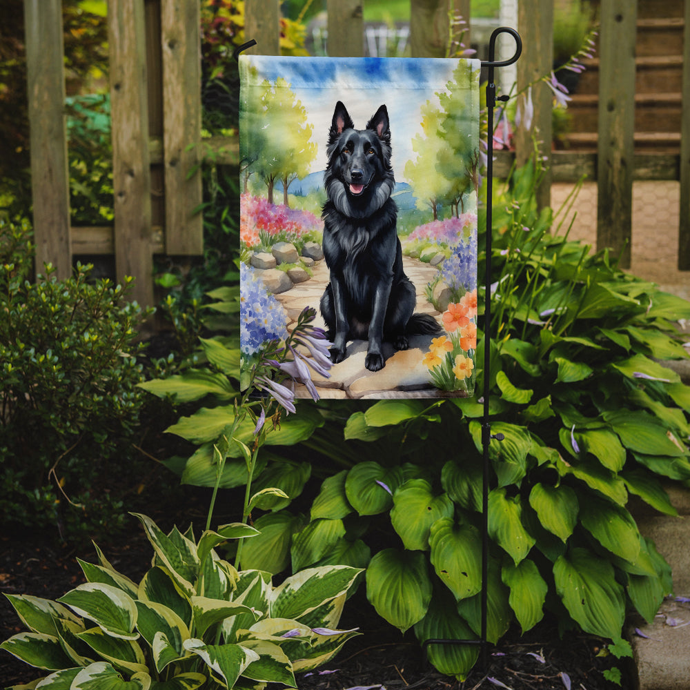 Belgian Sheepdog Spring Path Garden Flag Mailbox Decorative Yard Banner Outside Patio Artwork for Flower Beds, Garden Size, Multicolor