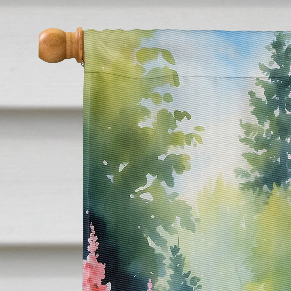 Belgian Tervuren Spring Path House Flag 28x40 Porch Sleeve Pole Decorative Outside Yard Banner Artwork Wall Hanging, Polyester