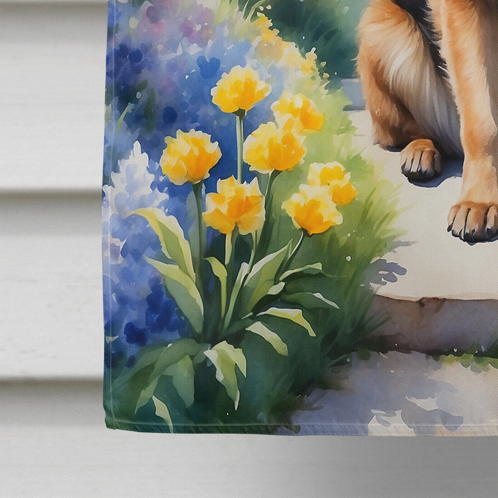 Belgian Tervuren Spring Path House Flag 28x40 Porch Sleeve Pole Decorative Outside Yard Banner Artwork Wall Hanging, Polyester