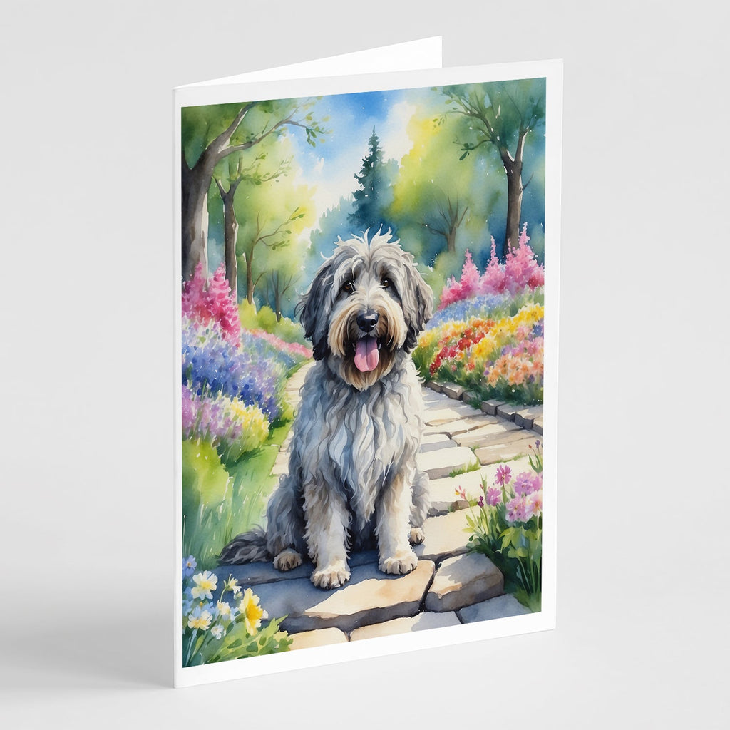 Bergamasco Sheepdog Spring Path Greeting Cards Pack of 8 Blank Cards with Envelopes Whimsical A7 Size 5x7