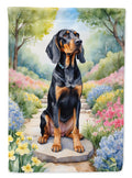 Black and Tan Coonhound Spring Path Garden Flag Mailbox Decorative Yard Banner Outside Patio Artwork for Flower Beds, Garden Size, Multicolor