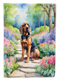 Bloodhound Spring Path House Flag 28x40 Porch Sleeve Pole Decorative Outside Yard Banner Artwork Wall Hanging, Polyester
