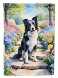 Border Collie Spring Path Garden Flag Mailbox Decorative Yard Banner Outside Patio Artwork for Flower Beds, Garden Size, Multicolor
