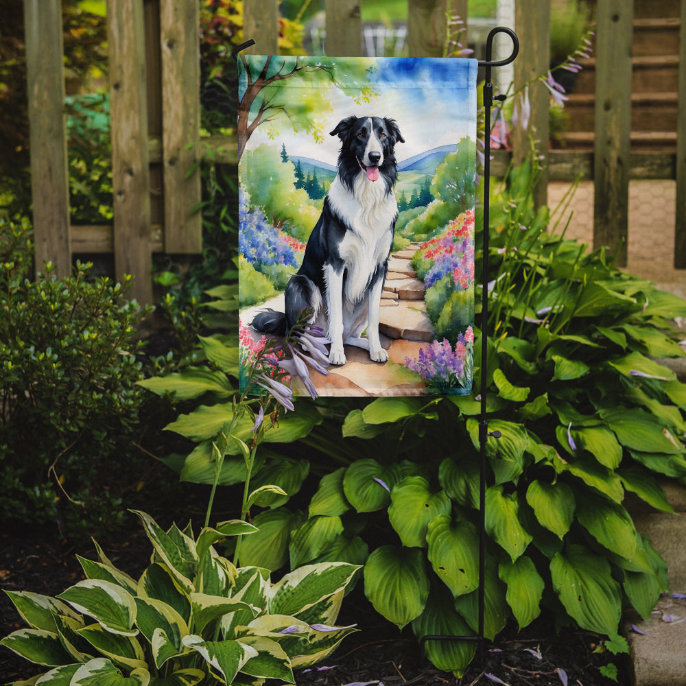 Borzoi Spring Path Garden Flag Mailbox Decorative Yard Banner Outside Patio Artwork for Flower Beds, Garden Size, Multicolor