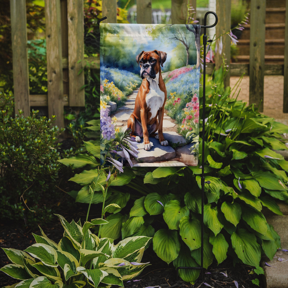 Boxer Spring Path Garden Flag Mailbox Decorative Yard Banner Outside Patio Artwork for Flower Beds, Garden Size, Multicolor