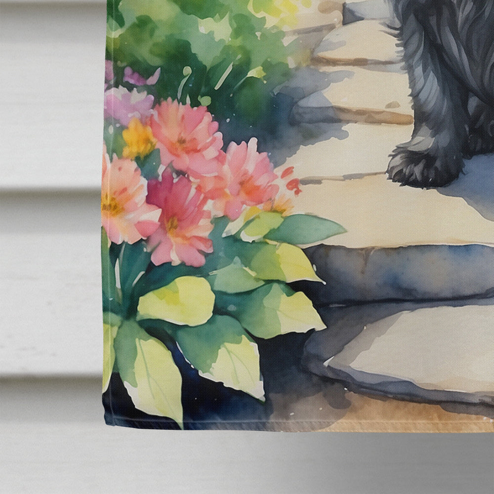 Cairn Terrier Spring Path House Flag 28x40 Porch Sleeve Pole Decorative Outside Yard Banner Artwork Wall Hanging, Polyester
