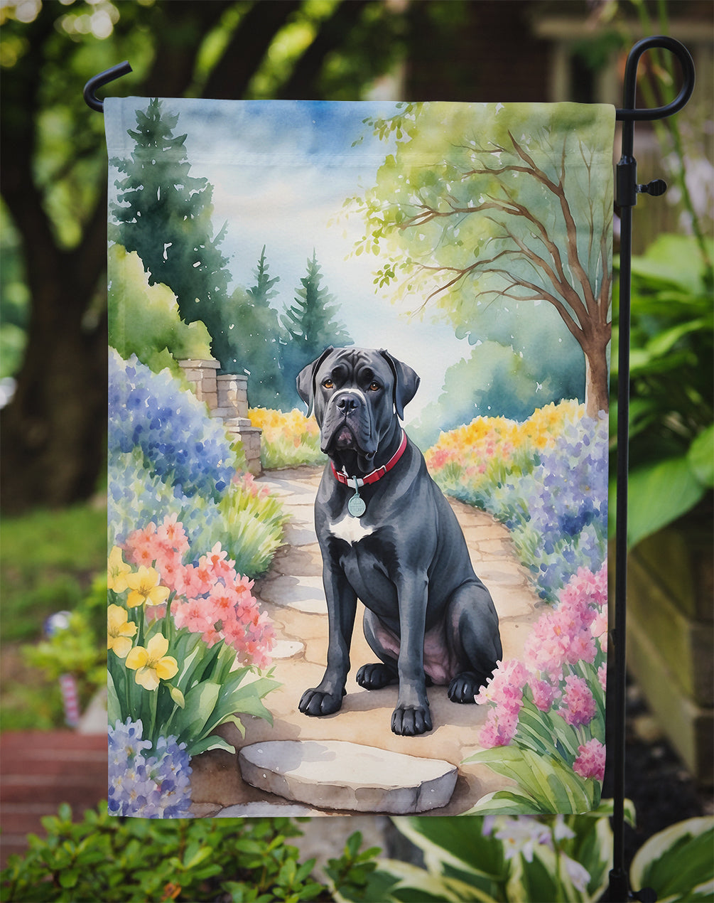 Cane Corso Spring Path Garden Flag Mailbox Decorative Yard Banner Outside Patio Artwork for Flower Beds, Garden Size, Multicolor