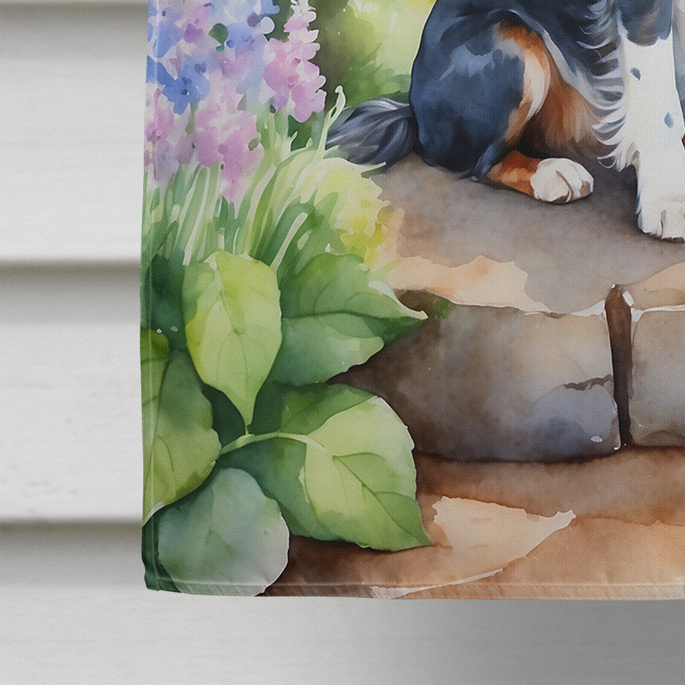 Cavalier Spaniel Spring Path House Flag 28x40 Porch Sleeve Pole Decorative Outside Yard Banner Artwork Wall Hanging, Polyester