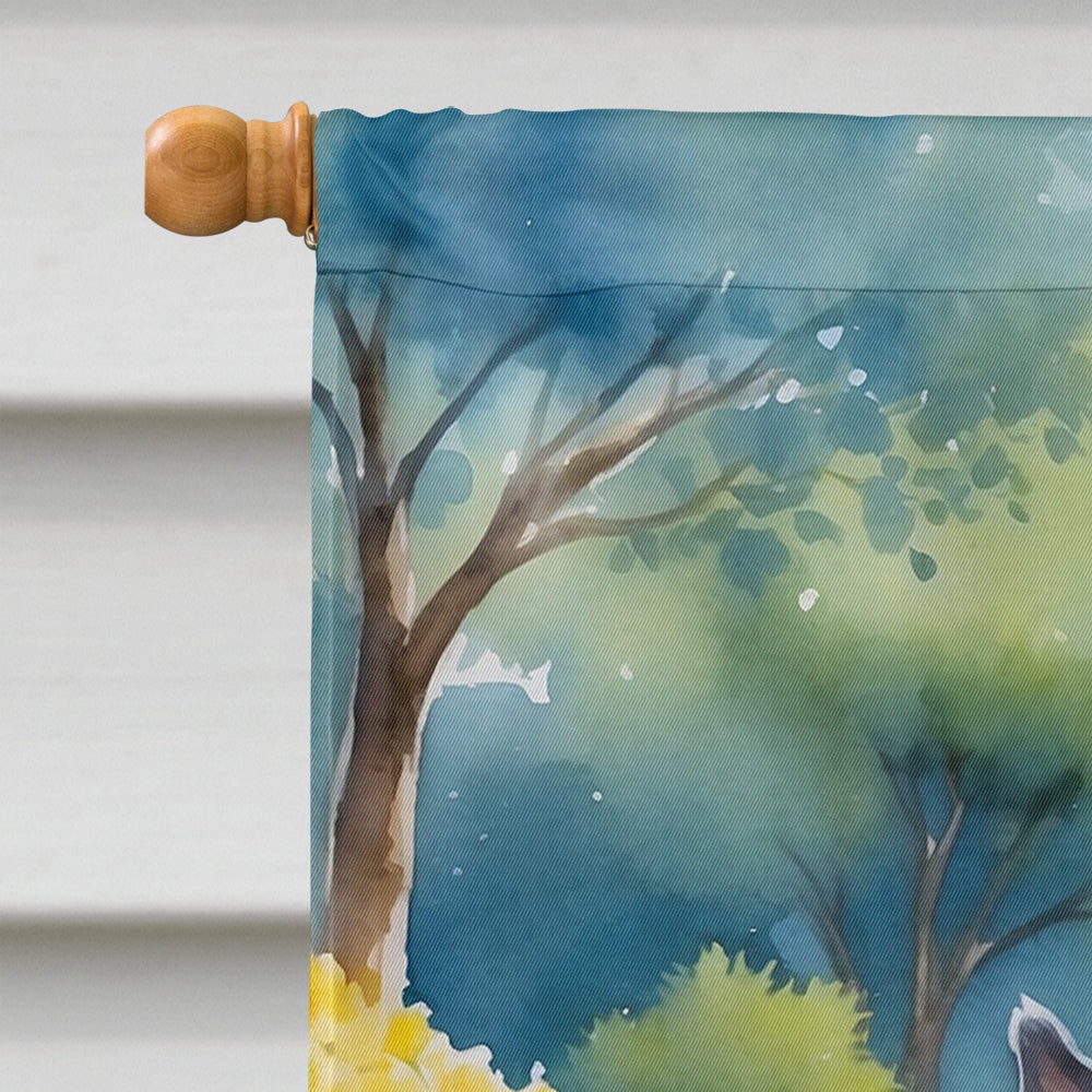Chinese Crested Spring Path House Flag 28x40 Porch Sleeve Pole Decorative Outside Yard Banner Artwork Wall Hanging, Polyester