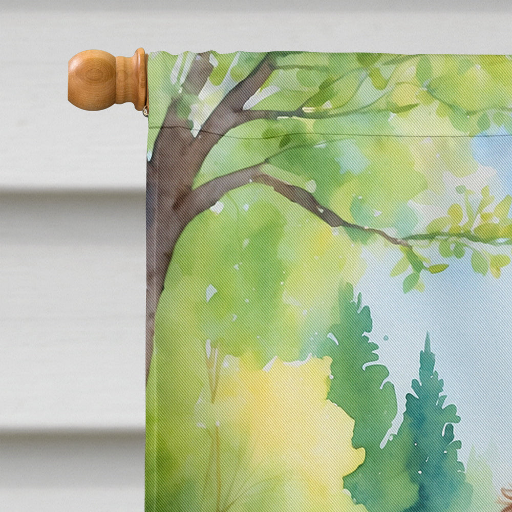 Cocker Spaniel Spring Path House Flag 28x40 Porch Sleeve Pole Decorative Outside Yard Banner Artwork Wall Hanging, Polyester