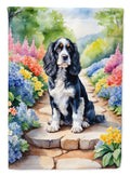 Cocker Spaniel Spring Path House Flag 28x40 Porch Sleeve Pole Decorative Outside Yard Banner Artwork Wall Hanging, Polyester