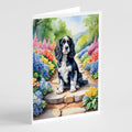 Cocker Spaniel Spring Path Greeting Cards Pack of 8 Blank Cards with Envelopes Whimsical A7 Size 5x7