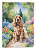 Cocker Spaniel Spring Path House Flag 28x40 Porch Sleeve Pole Decorative Outside Yard Banner Artwork Wall Hanging, Polyester
